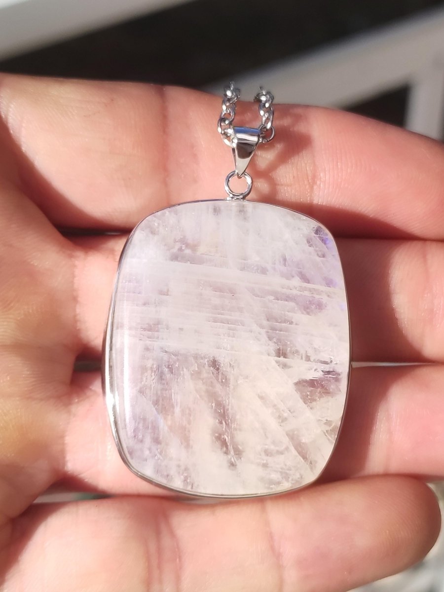 Mondstein - 925 Sterling Silber Edelstein Kette blau Schimmer Unikat Rar Heilstein Natur selten Edel Traum Mann Frau Er Sie Geschenk Freund - Art of Nature Berlin