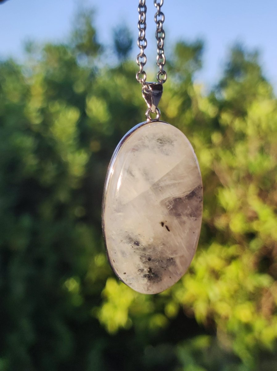 Mondstein - 925 Sterling Silber Edelstein Kette blau Schimmer Unikat Rar Heilstein Natur selten Edel Traum Mann Frau Er Sie Geschenk Freund - Art of Nature Berlin