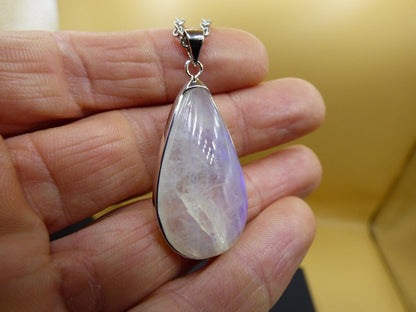 Mondstein - 925 Sterling Silber Edelstein Kette blau Schimmer Unikat Rar Heilstein Natur selten Edel Traum Mann Frau Er Sie Geschenk Freund - Art of Nature Berlin