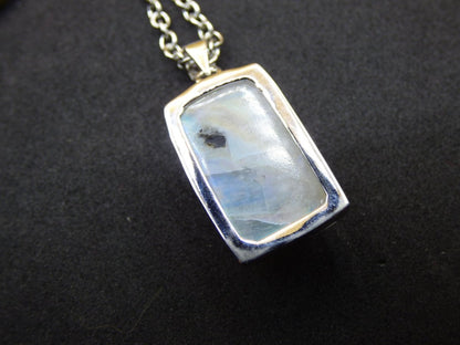 Mondstein - 925 Sterling Silber Edelstein Kette blau Schimmer Unikat Rar Heilstein Natur selten Edel Traum Mann Frau Er Sie Geschenk Freund - Art of Nature Berlin