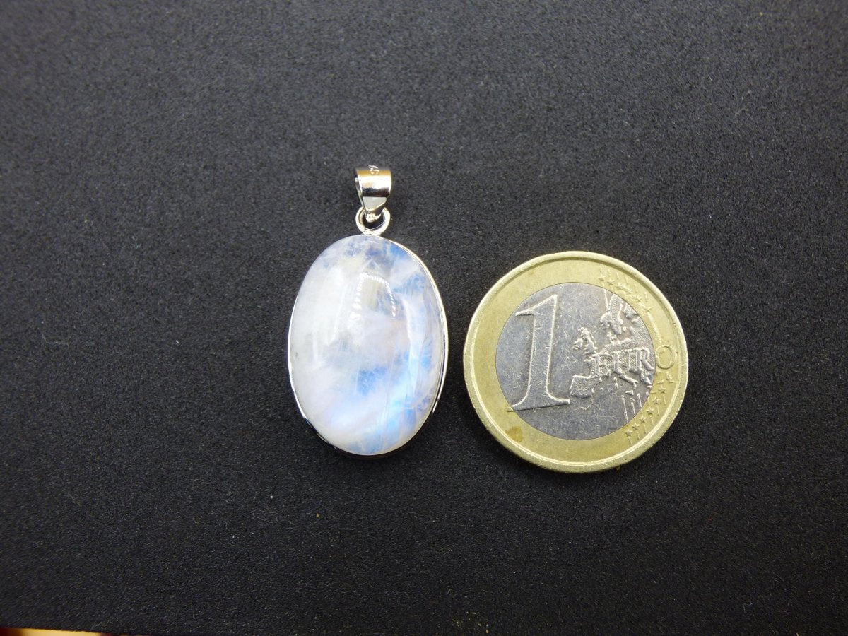 Mondstein - 925 Sterling Silber Edelstein Kette blau Schimmer Unikat Rar Heilstein Natur selten Edel Traum Mann Frau Er Sie Geschenk Freund - Art of Nature Berlin