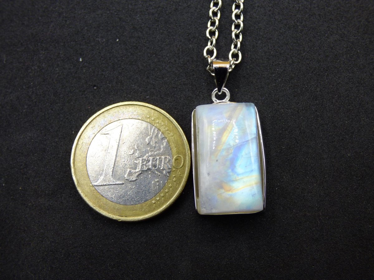Mondstein - 925 Sterling Silber Edelstein Kette blau Schimmer Unikat Rar Heilstein Natur selten Edel Traum Mann Frau Er Sie Geschenk Freund - Art of Nature Berlin
