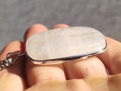 Mondstein - 925 Sterling Silber Edelstein Kette blau Schimmer Unikat Rar Heilstein Natur selten Edel Traum Mann Frau Er Sie Geschenk Freund - Art of Nature Berlin