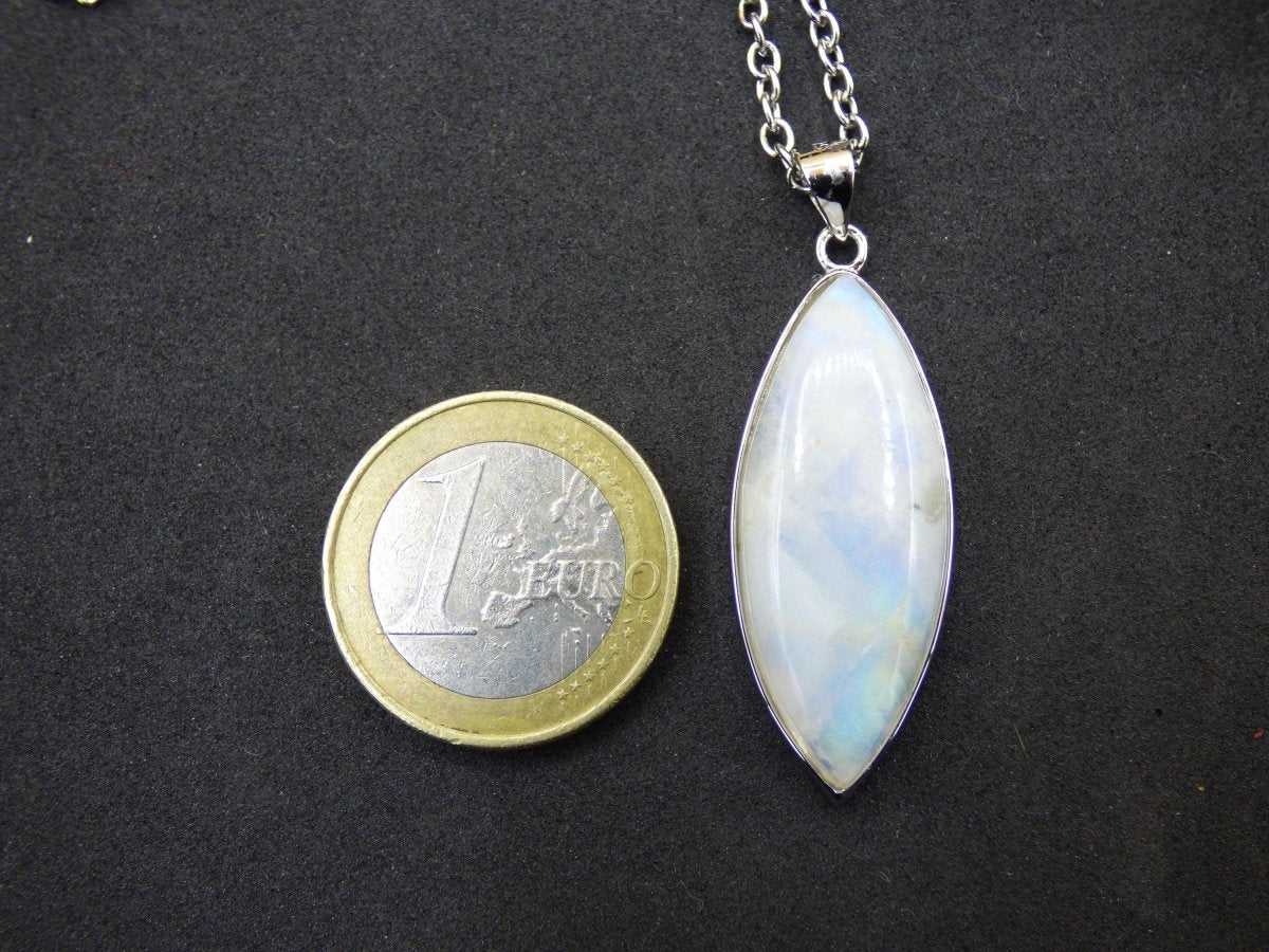 Mondstein - 925 Sterling Silber Edelstein Kette blau Schimmer Unikat Rar Heilstein Natur selten Edel Traum Mann Frau Er Sie Geschenk Freund - Art of Nature Berlin