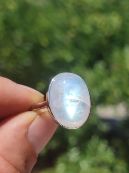 Mondstein Moonstone 925 Sterling Silber Edelstein Heilstein Natur Cabochon Frau Geschenk Sie Mutter Weihnachten Kristall Selten Schimmer - Art of Nature Berlin