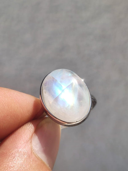 Mondstein Moonstone 925 Sterling Silber Edelstein Heilstein Natur Cabochon Frau Geschenk Sie Mutter Weihnachten Kristall Selten Schimmer - Art of Nature Berlin