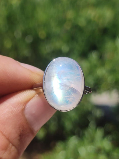 Mondstein Moonstone 925 Sterling Silber Edelstein Heilstein Natur Cabochon Frau Geschenk Sie Mutter Weihnachten Kristall Selten Schimmer - Art of Nature Berlin