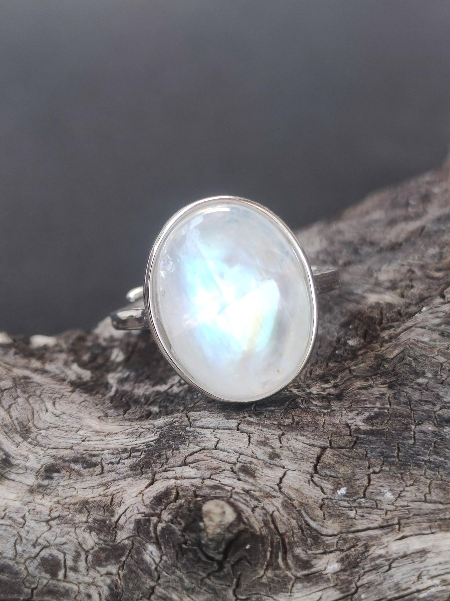 Mondstein Moonstone 925 Sterling Silber Edelstein Heilstein Natur Cabochon Frau Geschenk Sie Mutter Weihnachten Kristall Selten Schimmer - Art of Nature Berlin