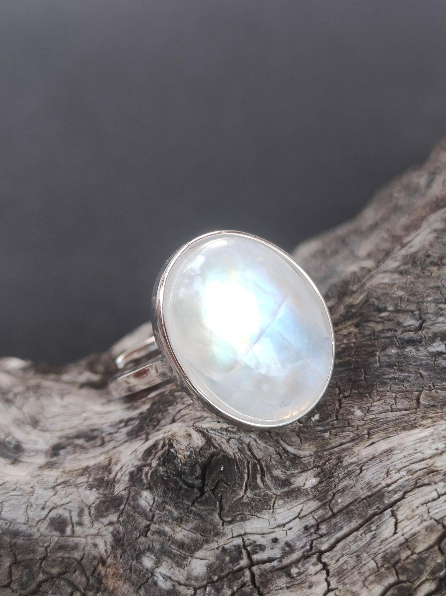 Mondstein Moonstone 925 Sterling Silber Edelstein Heilstein Natur Cabochon Frau Geschenk Sie Mutter Weihnachten Kristall Selten Schimmer - Art of Nature Berlin