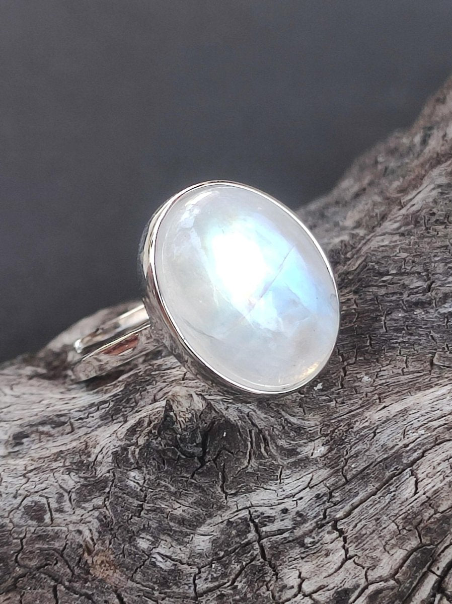 Mondstein Moonstone 925 Sterling Silber Edelstein Heilstein Natur Cabochon Frau Geschenk Sie Mutter Weihnachten Kristall Selten Schimmer - Art of Nature Berlin