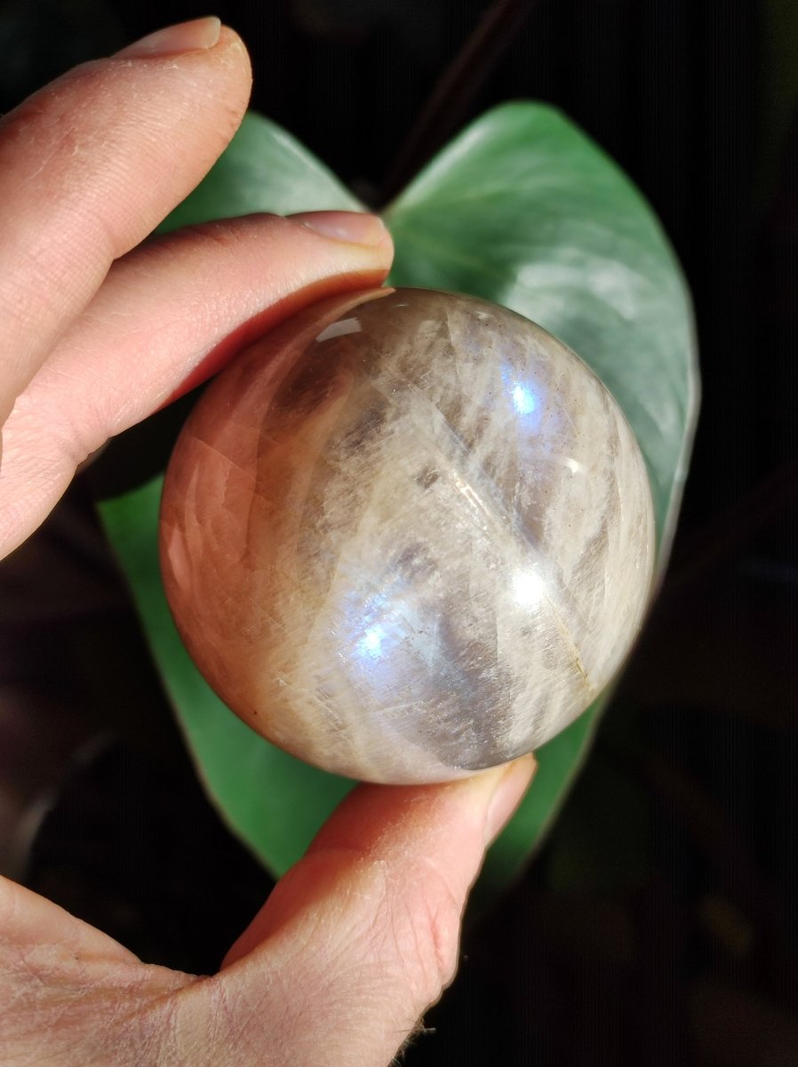 Mondstein / Moonstone ~ Edelstein Kugel Massage & Deko Sphere ~HIPPIE ~GOA ~Boho ~Ethno ~Nature ~Heilstein ~Natur ~Flash ~Schimmernd - Art of Nature Berlin