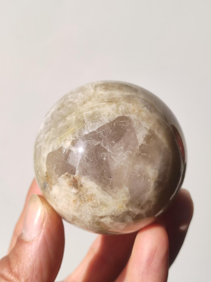 Mondstein / Moonstone ~ Edelstein Kugel Massage & Deko Sphere ~HIPPIE ~GOA ~Boho ~Ethno ~Nature ~Heilstein ~Natur ~Flash ~Schimmernd - Art of Nature Berlin