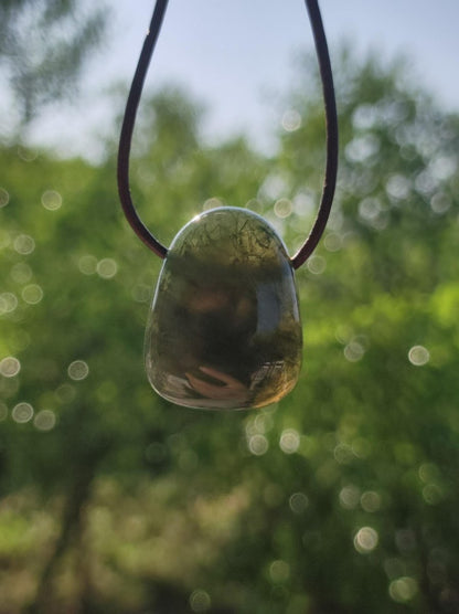 Moosachat - Edelstein Kette grün rund Heilstein Energie Natur Grün klar Schmuck Anhänger Natur Echt Geschenk Freund Frau Mann Er Sie Mutter - Art of Nature Berlin