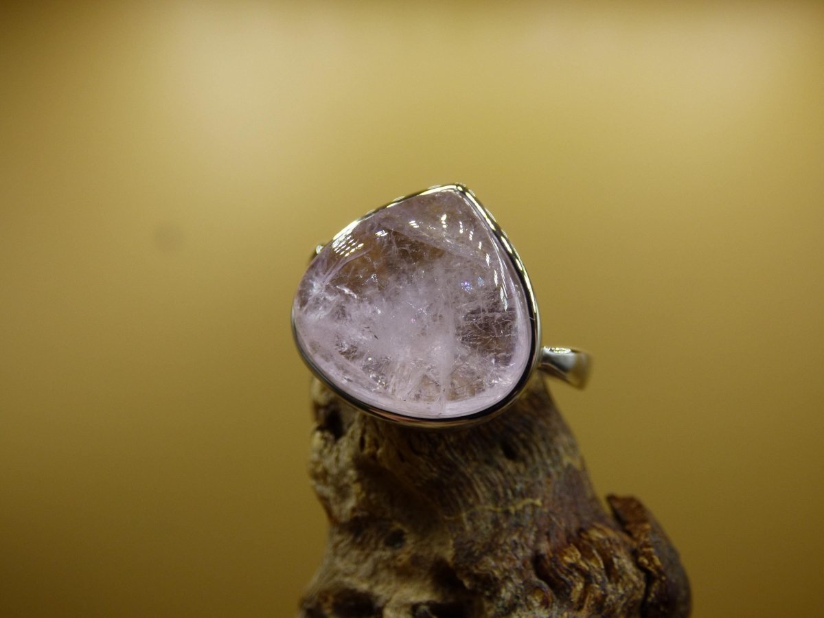 Morganit Ring - 100% natürlich 925 Sterling Silber verstellbar Edelstein rosa pink Heilstein Energie Kraft Frauen Ring Schmuck Edel Rarität - Art of Nature Berlin