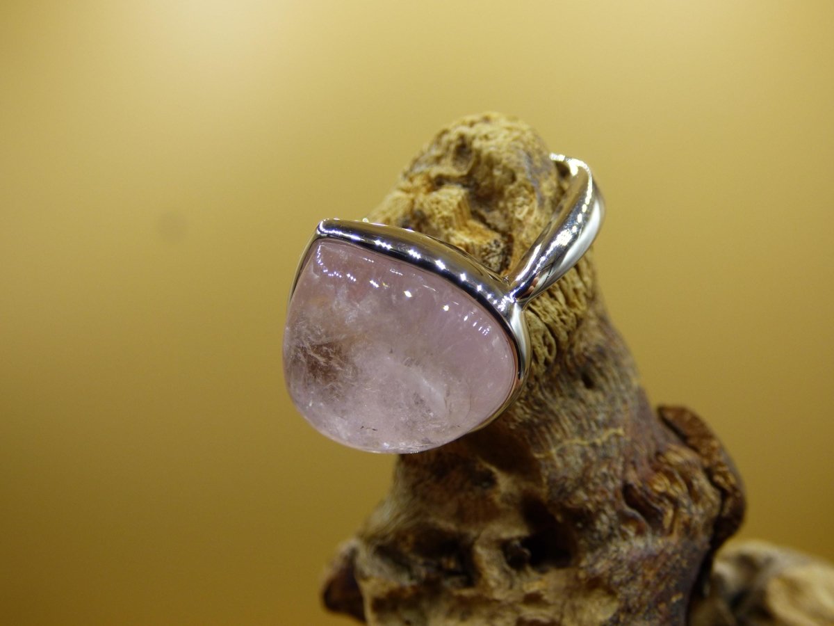 Morganit Ring - 100% natürlich 925 Sterling Silber verstellbar Edelstein rosa pink Heilstein Energie Kraft Frauen Ring Schmuck Edel Rarität - Art of Nature Berlin