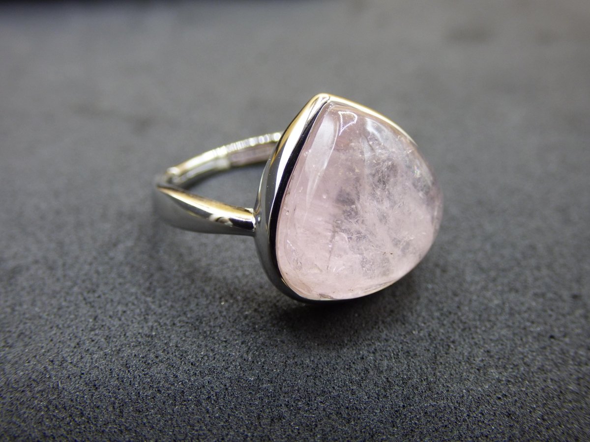 Morganit Ring - 100% natürlich 925 Sterling Silber verstellbar Edelstein rosa pink Heilstein Energie Kraft Frauen Ring Schmuck Edel Rarität - Art of Nature Berlin