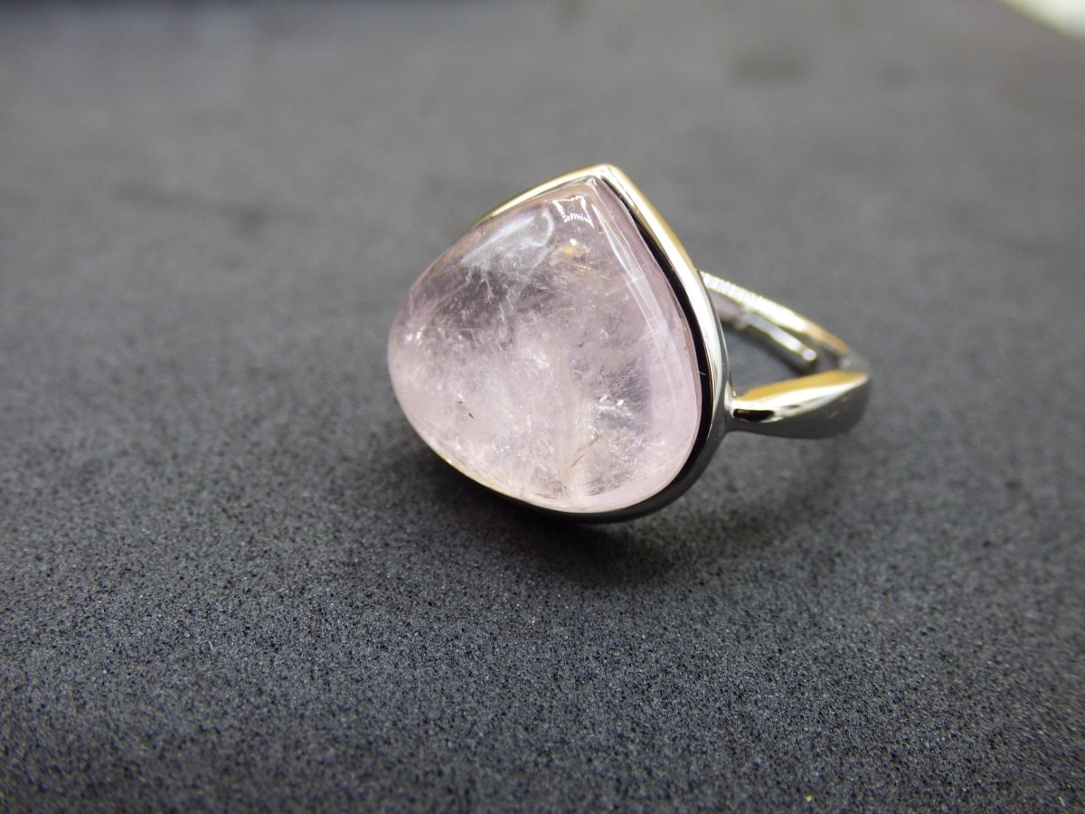 Morganit Ring - 100% natürlich 925 Sterling Silber verstellbar Edelstein rosa pink Heilstein Energie Kraft Frauen Ring Schmuck Edel Rarität - Art of Nature Berlin