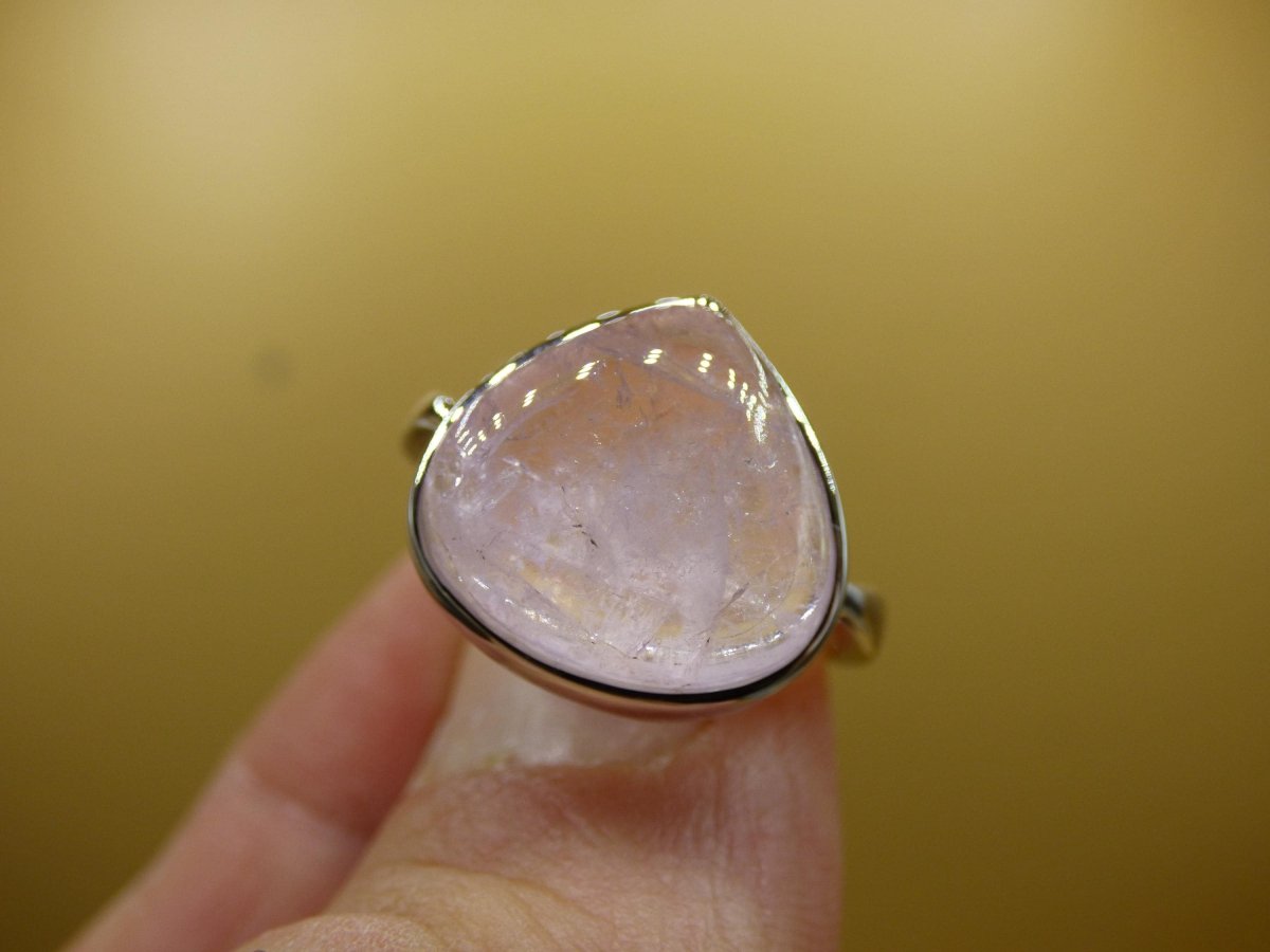 Morganit Ring - 100% natürlich 925 Sterling Silber verstellbar Edelstein rosa pink Heilstein Energie Kraft Frauen Ring Schmuck Edel Rarität - Art of Nature Berlin