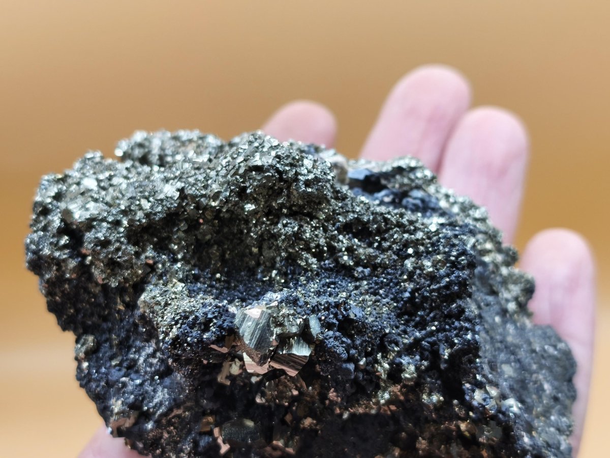 Museumsstück Pyrit auf Zinkblende & Bleiglanz – goldene Pyritwürfel – außergewöhnliche Erzstufe Madan Bulgarien – große Mehrmineral Kristall - Art of Nature Berlin