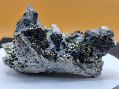 Museumsstück Pyrit, Zinkblende & Bergkristall – Madan Bulgarien 276 g Mehrmineral große Stufe Kristall Sammler Mineralien Geschenk Unikat - Art of Nature Berlin