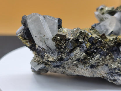 Museumsstück Pyrit, Zinkblende & Bergkristall – Madan Bulgarien 276 g Mehrmineral große Stufe Kristall Sammler Mineralien Geschenk Unikat - Art of Nature Berlin