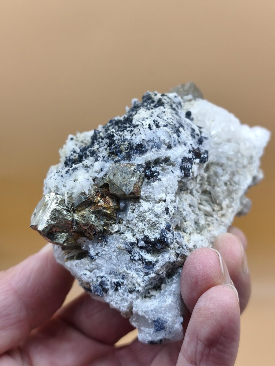 Museumsstück Pyrit Zinkblende Quarz Chalkopyrit – Madan Bulgarien – große Mehrmineral Stufe Kristall Sammler Geschenk Unikat - Art of Nature Berlin