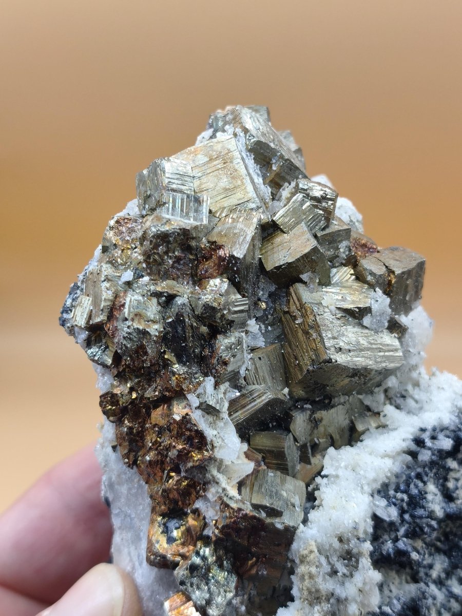 Museumsstück Pyrit Zinkblende Quarz Chalkopyrit – Madan Bulgarien – große Mehrmineral Stufe Kristall Sammler Geschenk Unikat - Art of Nature Berlin