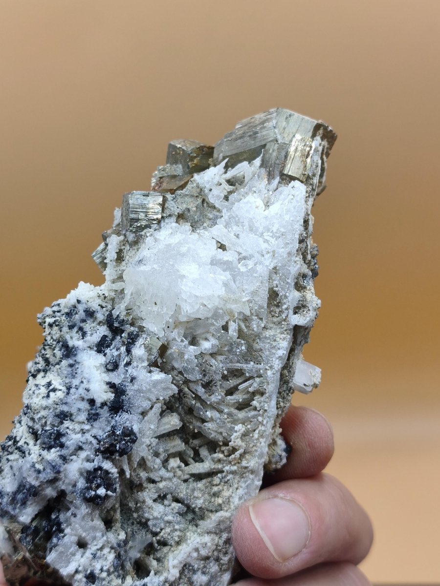 Museumsstück Pyrit Zinkblende Quarz Chalkopyrit – Madan Bulgarien – große Mehrmineral Stufe Kristall Sammler Geschenk Unikat - Art of Nature Berlin