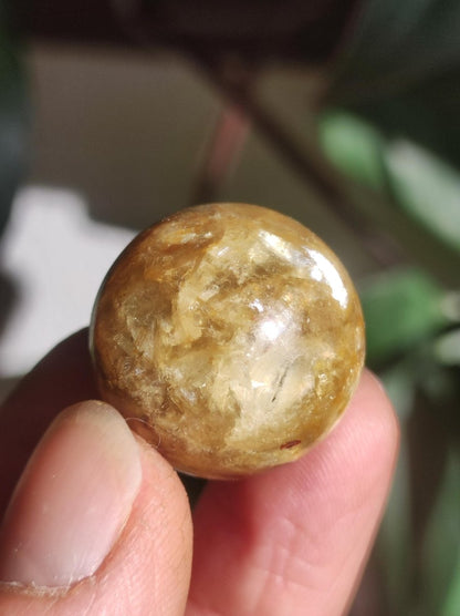 Muskovit / Golden Mica Glimmer - Edelstein Kugel gelb Natur Heilstein Deko Sphere Kristall Geschenk Er Sie Haus Sammler Rarität - Art of Nature Berlin