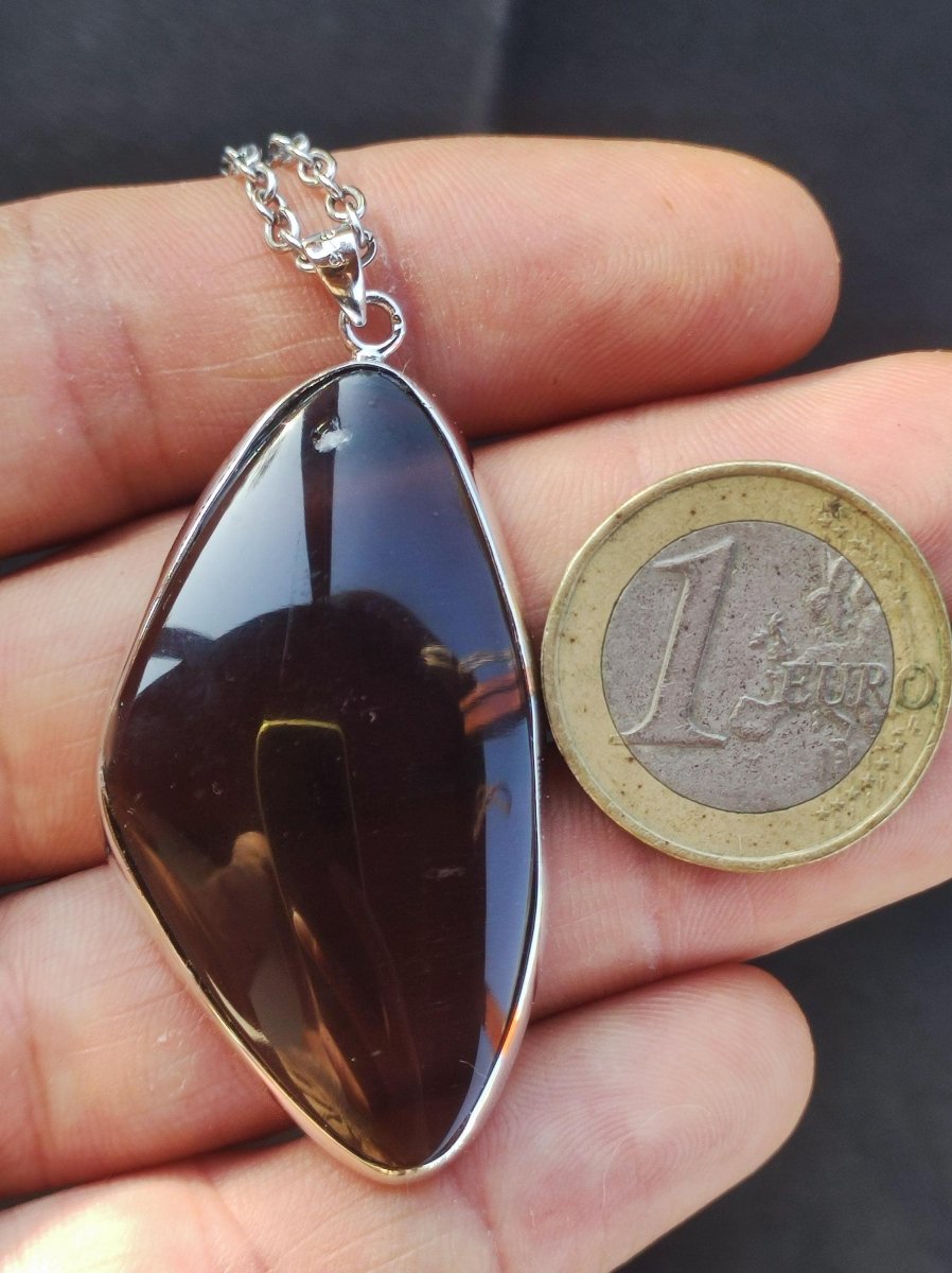 Obsidian - 925 Sterling Silber Edelstein Kette Natur transparent Schutz Rarität Heilstein Kristall Mann Frau Er Sie Geschenk Freund Bruder - Art of Nature Berlin