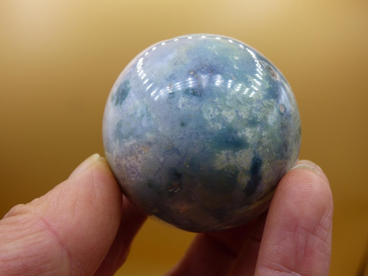 Ocean Jaspis blau - Edelstein Kugel Natur Heilstein Deko Kristall Geschenk Er Sie Mann Frau Haus Wohnung Energie Selten - Art of Nature Berlin