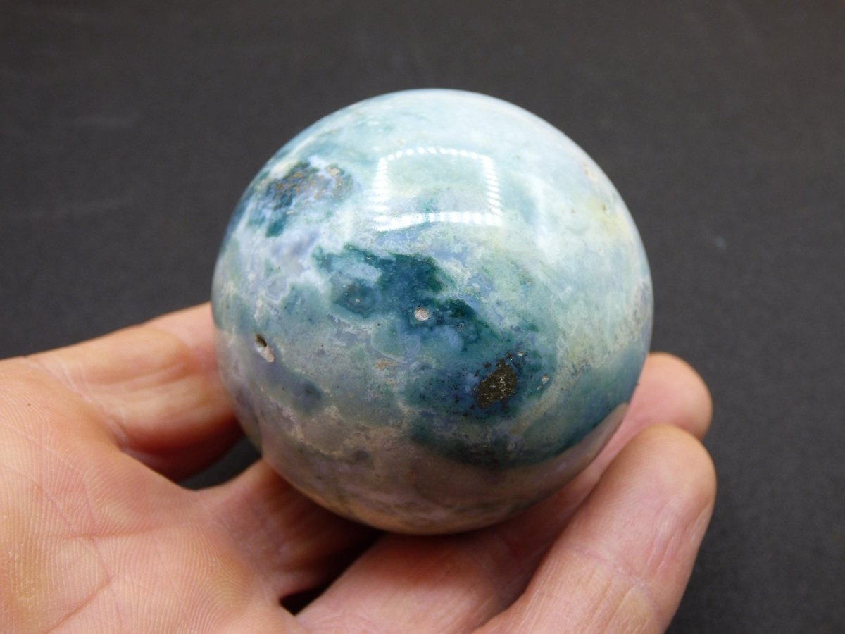 Ocean Jaspis blau - Edelstein Kugel Natur Heilstein Deko Kristall Geschenk Er Sie Mann Frau Haus Wohnung Energie Selten - Art of Nature Berlin
