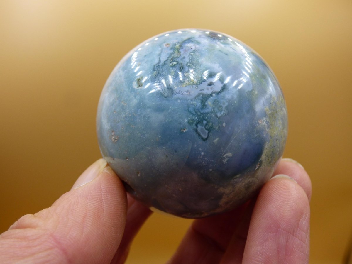 Ocean Jaspis blau - Edelstein Kugel Natur Heilstein Deko Kristall Geschenk Er Sie Mann Frau Haus Wohnung Energie Selten - Art of Nature Berlin