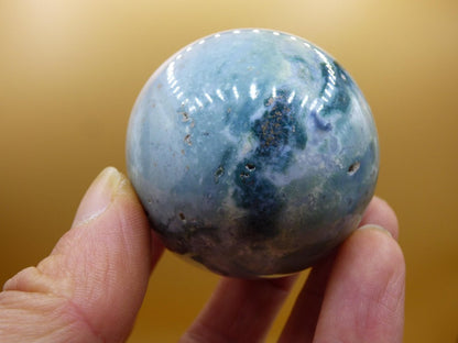 Ocean Jaspis blau - Edelstein Kugel Natur Heilstein Deko Kristall Geschenk Er Sie Mann Frau Haus Wohnung Energie Selten - Art of Nature Berlin