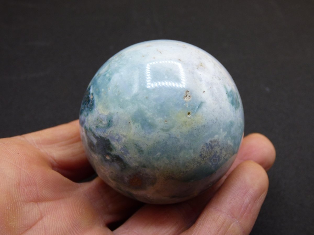 Ocean Jaspis blau - Edelstein Kugel Natur Heilstein Deko Kristall Geschenk Er Sie Mann Frau Haus Wohnung Energie Selten - Art of Nature Berlin