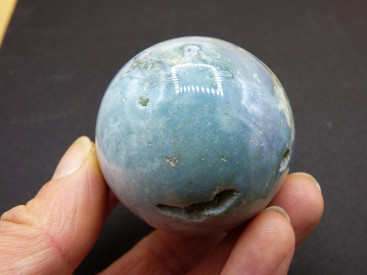 Ocean Jaspis blau - Edelstein Kugel Natur Heilstein Deko Kristall Geschenk Er Sie Mann Frau Haus Wohnung Energie Selten - Art of Nature Berlin