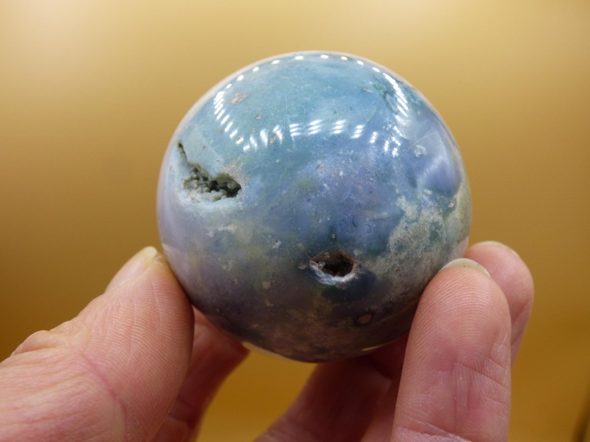 Ocean Jaspis blau - Edelstein Kugel Natur Heilstein Deko Kristall Geschenk Er Sie Mann Frau Haus Wohnung Energie Selten - Art of Nature Berlin