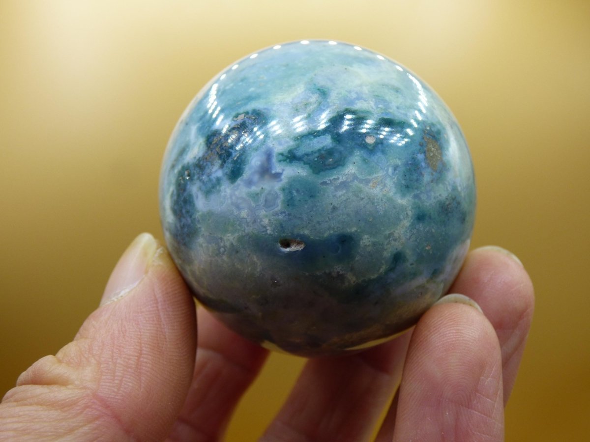 Ocean Jaspis blau - Edelstein Kugel Natur Heilstein Deko Kristall Geschenk Er Sie Mann Frau Haus Wohnung Energie Selten - Art of Nature Berlin