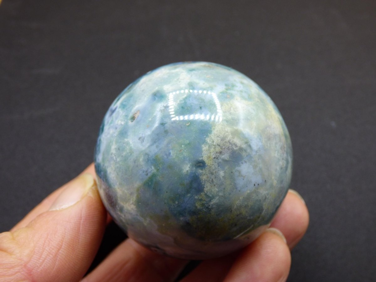 Ocean Jaspis blau - Edelstein Kugel Natur Heilstein Deko Kristall Geschenk Er Sie Mann Frau Haus Wohnung Energie Selten - Art of Nature Berlin