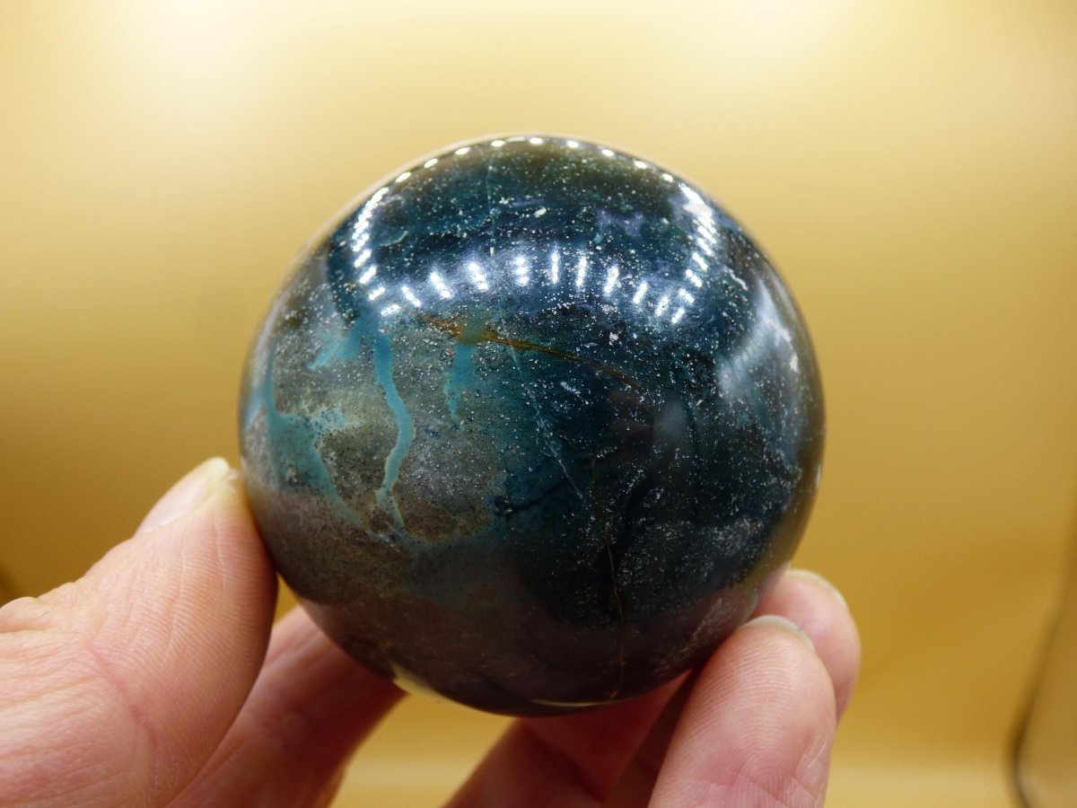 Ocean Jaspis blau grün - Edelstein Kugel Natur Heilstein Deko Kristall Geschenk Er Sie Mann Frau Haus Wohnung Energie Selten - Art of Nature Berlin