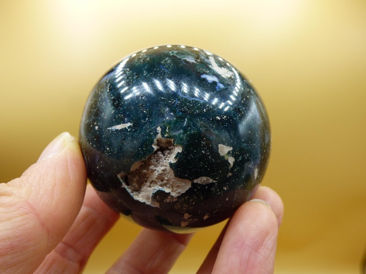 Ocean Jaspis blau grün - Edelstein Kugel Natur Heilstein Deko Kristall Geschenk Er Sie Mann Frau Haus Wohnung Energie Selten - Art of Nature Berlin