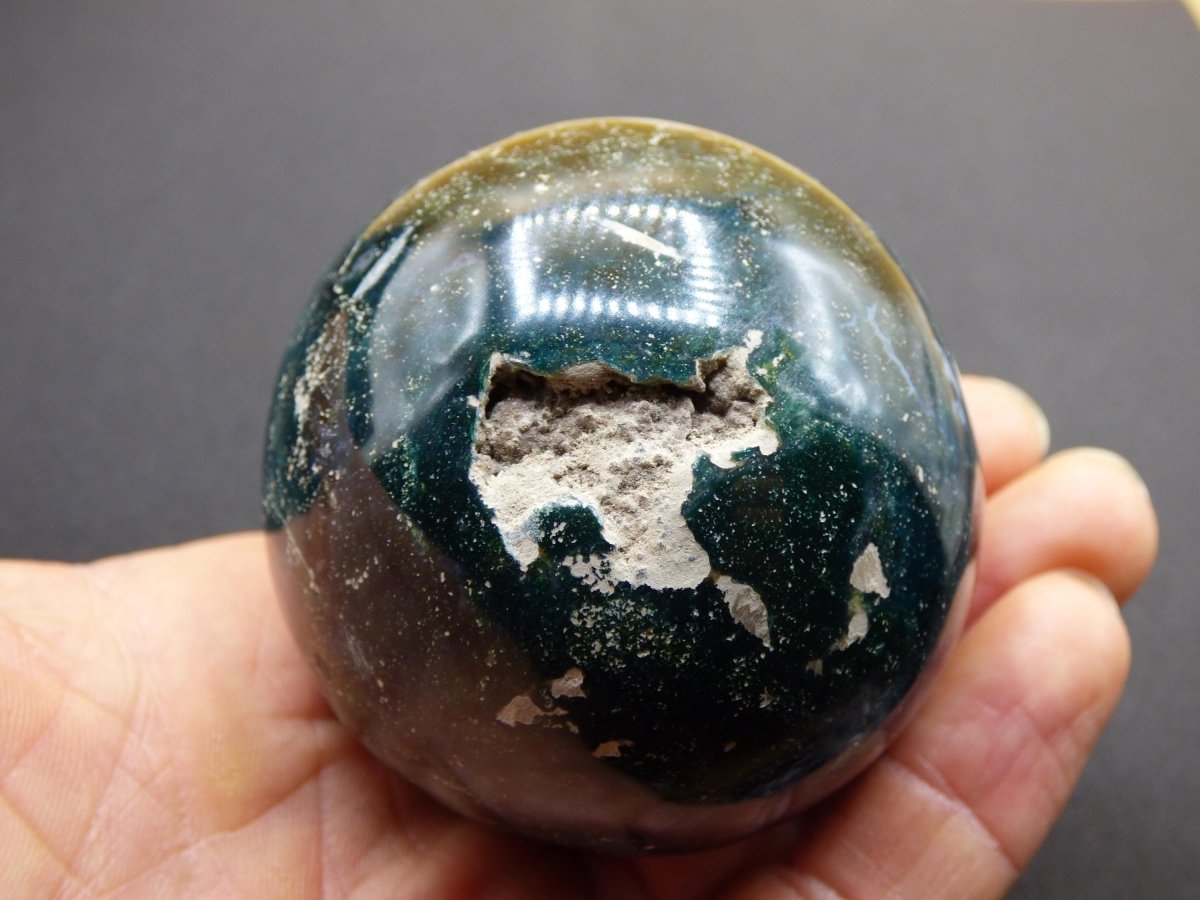 Ocean Jaspis blau grün - Edelstein Kugel Natur Heilstein Deko Kristall Geschenk Er Sie Mann Frau Haus Wohnung Energie Selten - Art of Nature Berlin