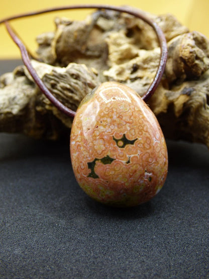 Ocean Jaspis bunt ~ Edelstein Kette HIPPIE GOA Boho Ethno Natur Heilstein Rarität Kristalle Schmuck Anhänger bunt Natur Stein - Art of Nature Berlin