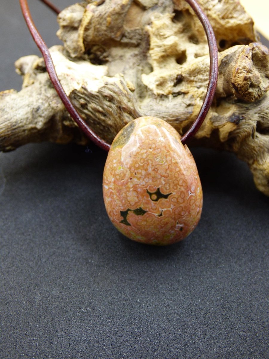 Ocean Jaspis bunt ~ Edelstein Kette HIPPIE GOA Boho Ethno Natur Heilstein Rarität Kristalle Schmuck Anhänger bunt Natur Stein - Art of Nature Berlin