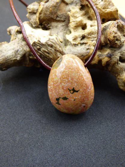 Ocean Jaspis bunt ~ Edelstein Kette HIPPIE GOA Boho Ethno Natur Heilstein Rarität Kristalle Schmuck Anhänger bunt Natur Stein - Art of Nature Berlin