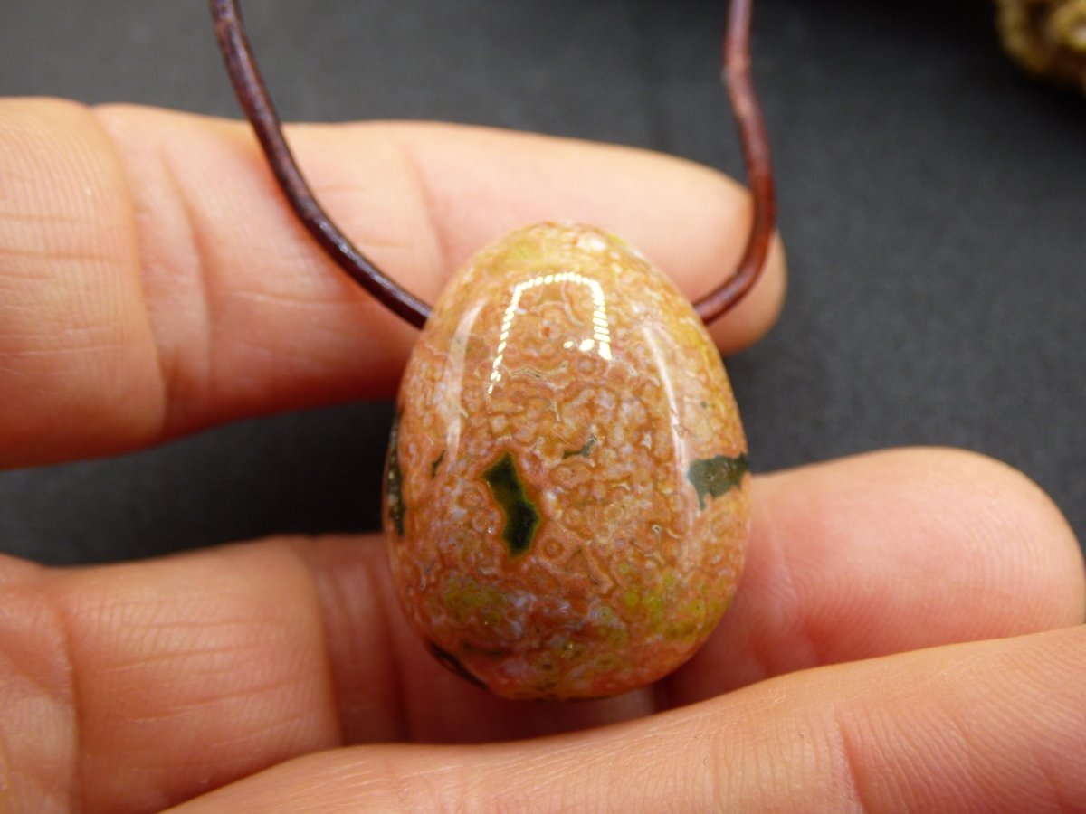 Ocean Jaspis bunt ~ Edelstein Kette HIPPIE GOA Boho Ethno Natur Heilstein Rarität Kristalle Schmuck Anhänger bunt Natur Stein - Art of Nature Berlin