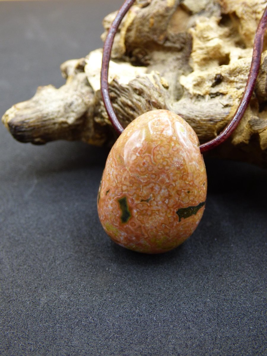 Ocean Jaspis bunt ~ Edelstein Kette HIPPIE GOA Boho Ethno Natur Heilstein Rarität Kristalle Schmuck Anhänger bunt Natur Stein - Art of Nature Berlin