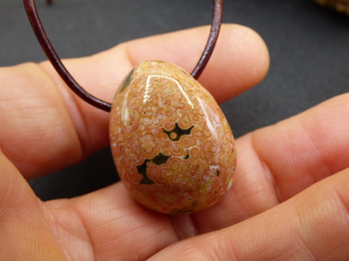 Ocean Jaspis bunt ~ Edelstein Kette HIPPIE GOA Boho Ethno Natur Heilstein Rarität Kristalle Schmuck Anhänger bunt Natur Stein - Art of Nature Berlin