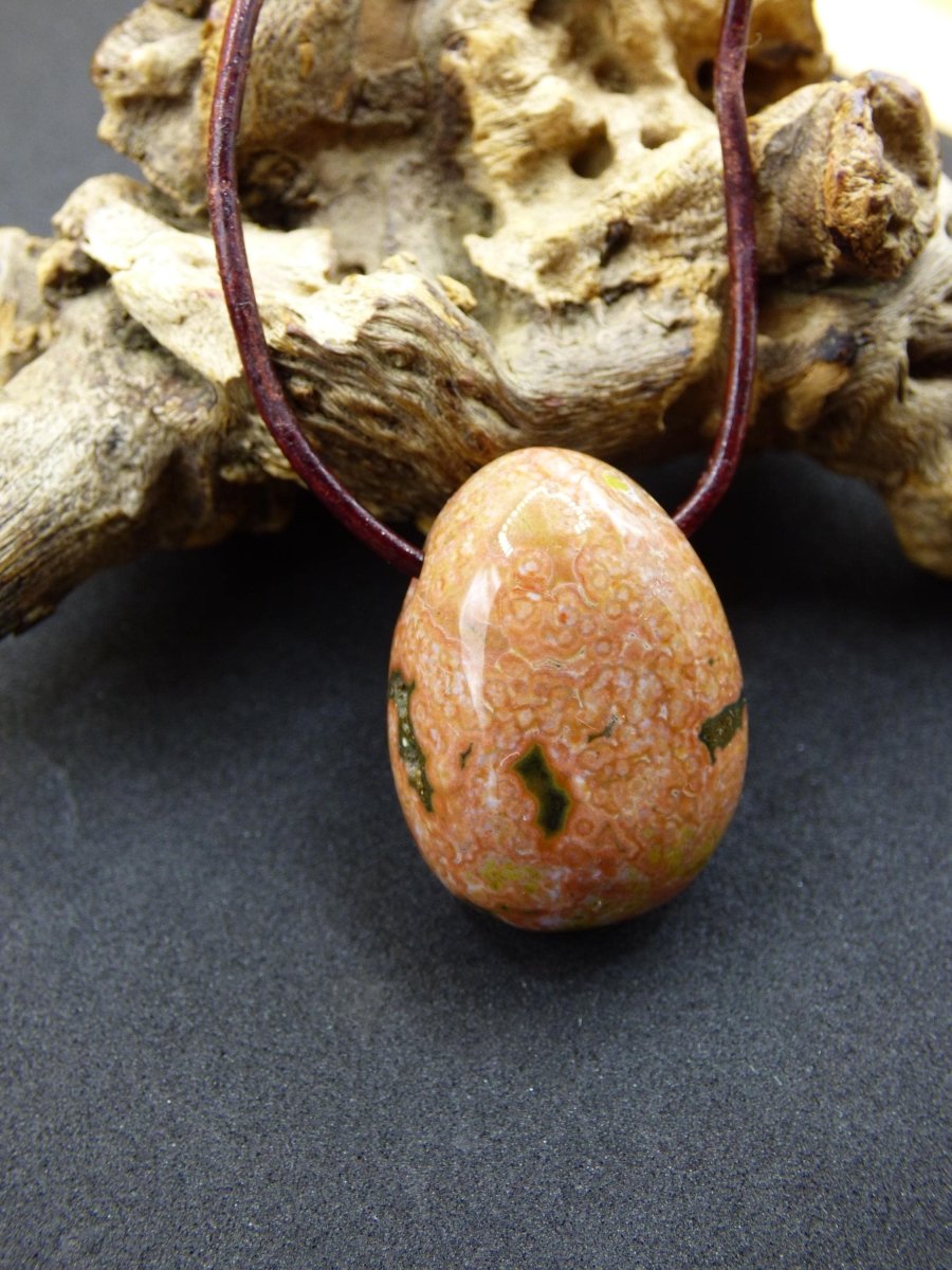 Ocean Jaspis bunt ~ Edelstein Kette HIPPIE GOA Boho Ethno Natur Heilstein Rarität Kristalle Schmuck Anhänger bunt Natur Stein - Art of Nature Berlin