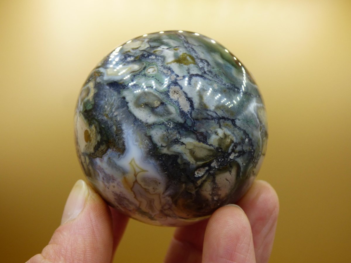 Ocean Jaspis grün braun weiß - Edelstein Kugel Natur Heilstein Deko Kristall Geschenk Er Sie Mann Frau Haus Wohnung Energie Selten - Art of Nature Berlin